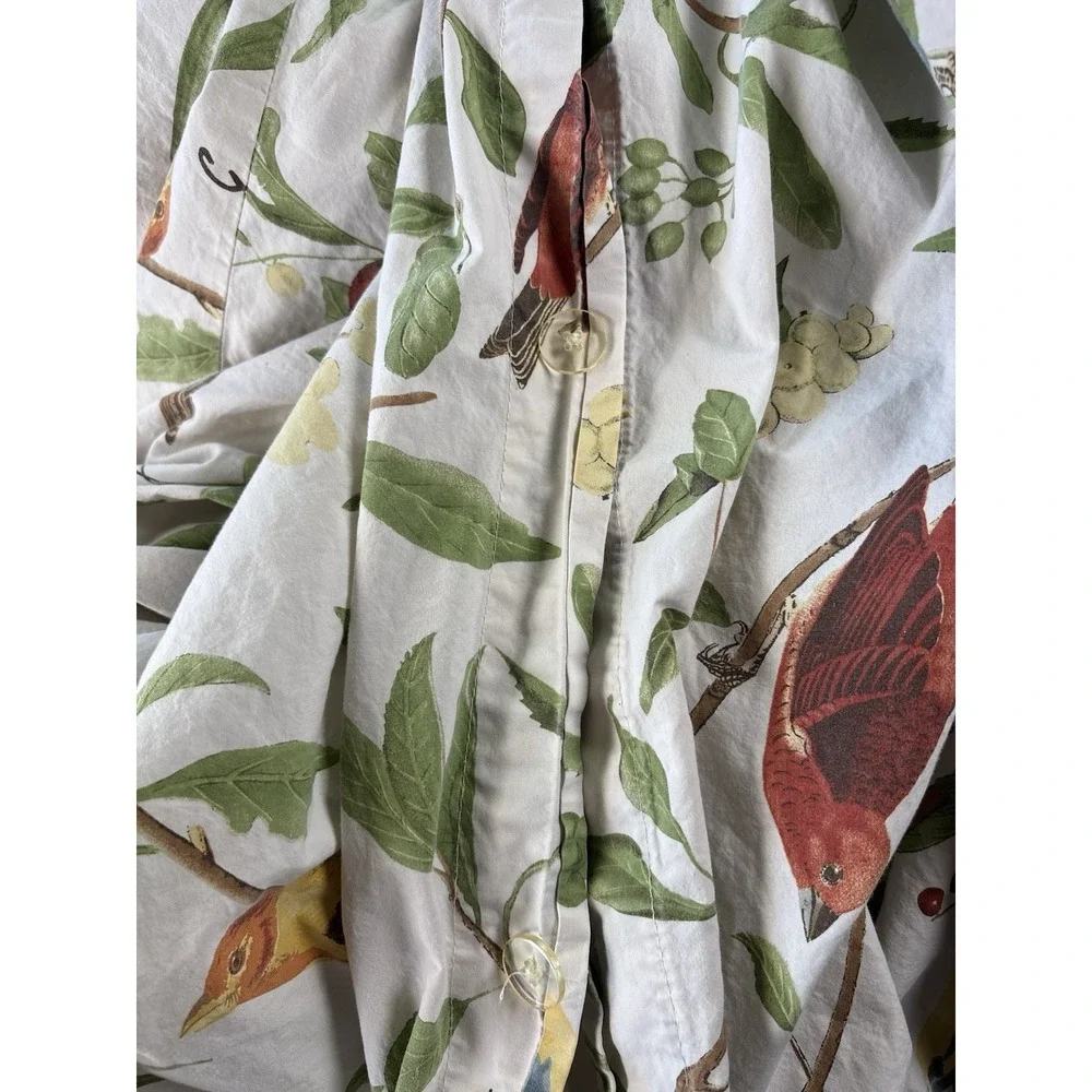 Pottery Barn Spring Sparrow Duvet Full/Queen Birds Botanical Colorful Cotton